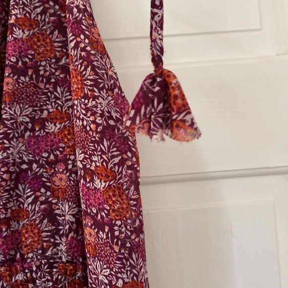 MISA Los Angeles Yesenia Mini Dress Floral Tassle Cold Shoulder Cottagecore XS - Picture 9 of 15